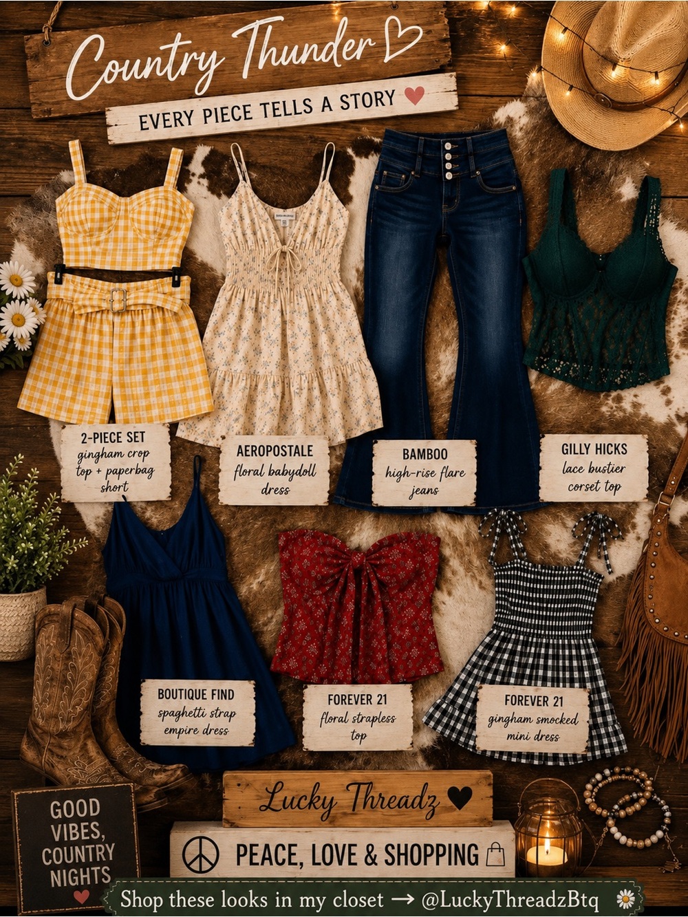 Ad: Country Thunder Outfit Ideas shop these looks in my closet @LuckyThreadzbtq